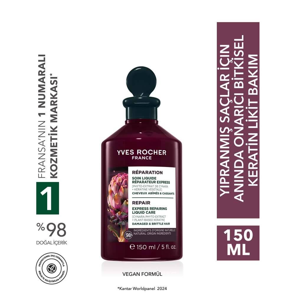 Anında Onarıcı Bitkisel Keratin Likit Bakım - Yıpranmış Saçlar - Vegan