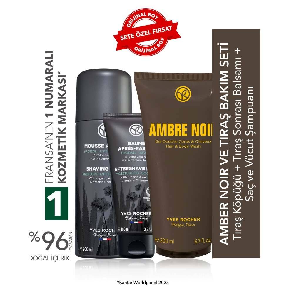 Ambre Noir Saç Vücut Şampuanı ve Tıraş Rutin Seti