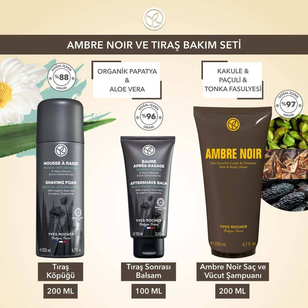 Ambre Noir Saç Vücut Şampuanı ve Tıraş Rutin Seti