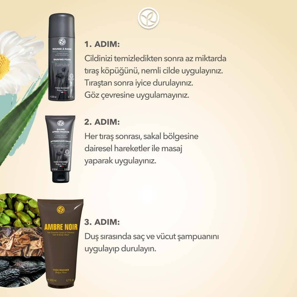 Ambre Noir Saç Vücut Şampuanı ve Tıraş Rutin Seti