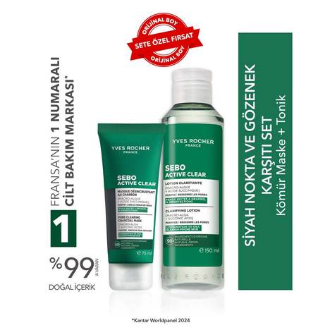 Siyah Nokta ve Gözenek Karşıtı Set-Kömür Maske 75 ml & Tonik 150 ml