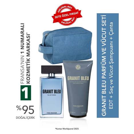 Granit Bleu Seyahat Çantalı Erkek Bakım Seti