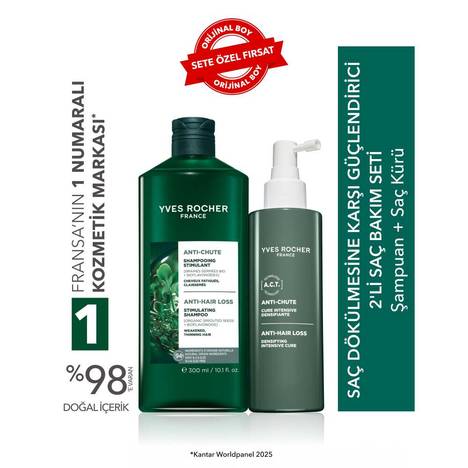 Saç Dökülmesine Karşı Güçlendirici 2'li Saç Bakım Seti-Şampuan 300 ml & Saç Kürü 195 ml