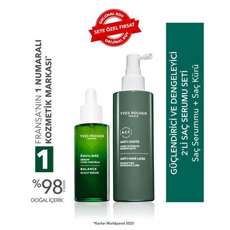 Güçlendirici ve Dengeleyici 2'li Saç Serumu Seti-Saç Kürü 195 ml & Saç Serumu 50 ml