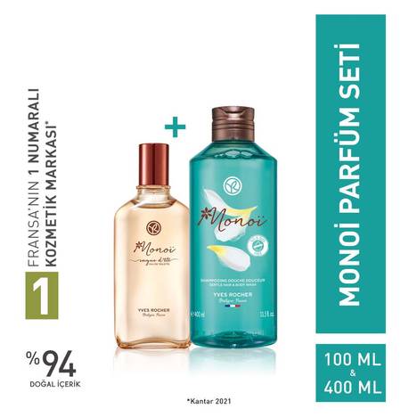 Monoi Parfüm Seti -EDT 100 ml & Saç ve Vücut Şampuanı 400 ml