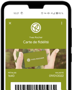 Phone screen that shows a loyalty card details